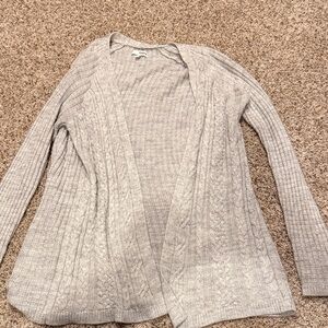 Sonoma Light Gray Cable Knit Cardigan
